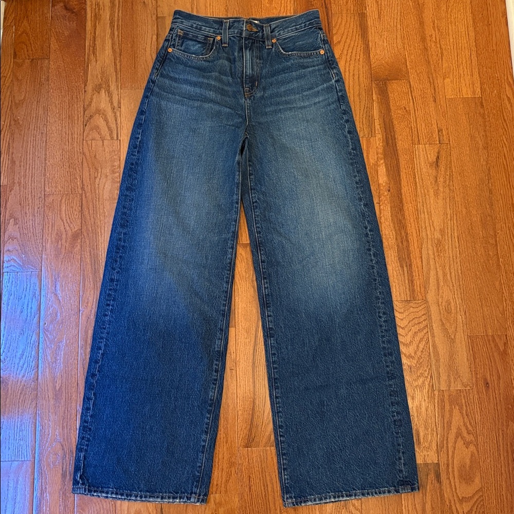 Madewell Superwide-Leg Jeans, Dark Denim, Women’s Size 25